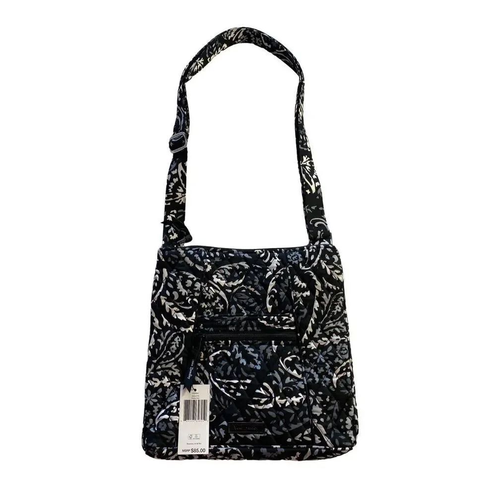 VERA BRADLEY HIPSTER CROSSBODY BAG IN Signature Cotton- Paisley Noir